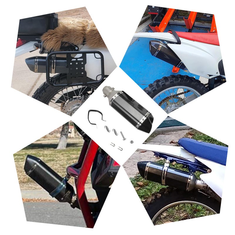 FLYPIG 1.54-2" dual outlet Inlet Slip On Exhaust Muffler Pipe with 39-51mm Diameter Exhaust for Dirt Bike Street/Sport Motorcycles and Scooters ATV - Image 3